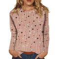 Women's Heart Print Long Sleeve Top