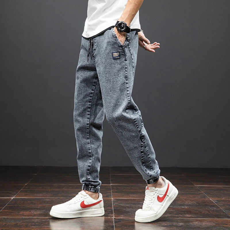 Men's Cargo Denim Jogger Pants – Plus Size