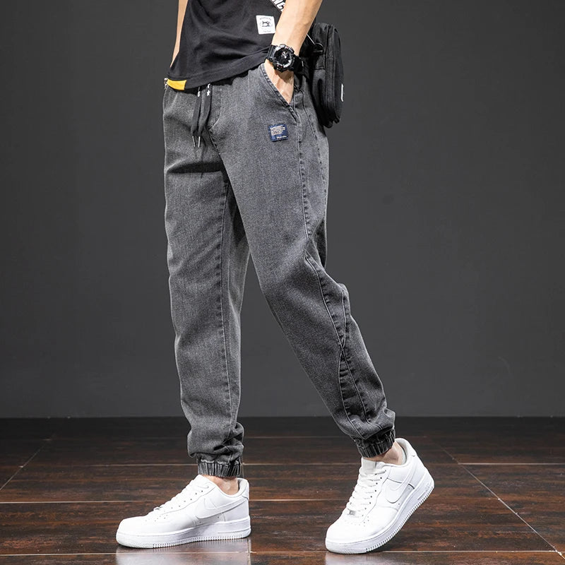 Men's Cargo Denim Jogger Pants – Plus Size