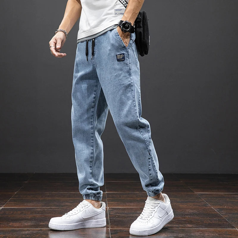 Men's Cargo Denim Jogger Pants – Plus Size