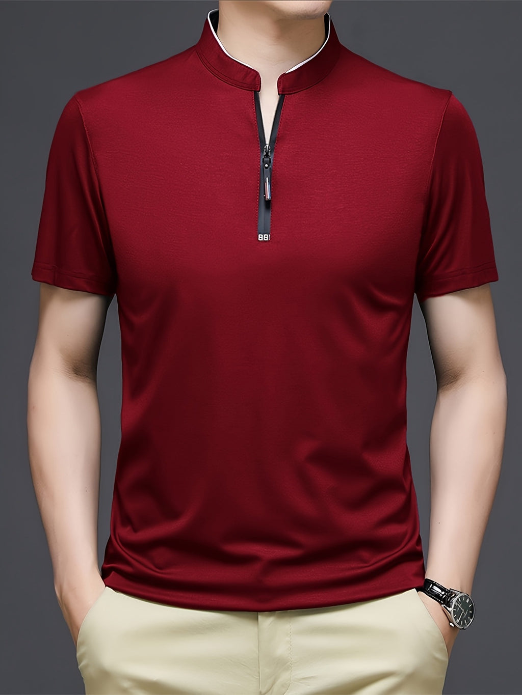 Men's Casual Stand Collar Linen Shirt
