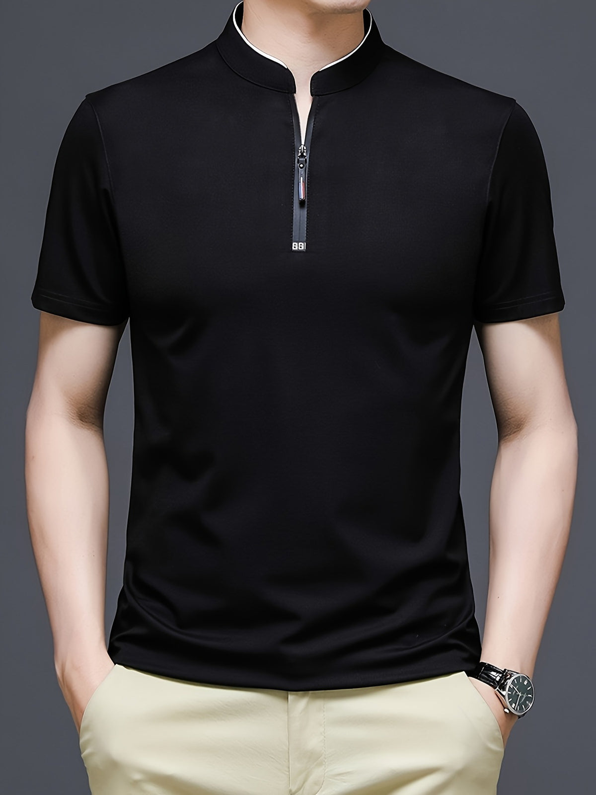 Men's Casual Stand Collar Linen Shirt