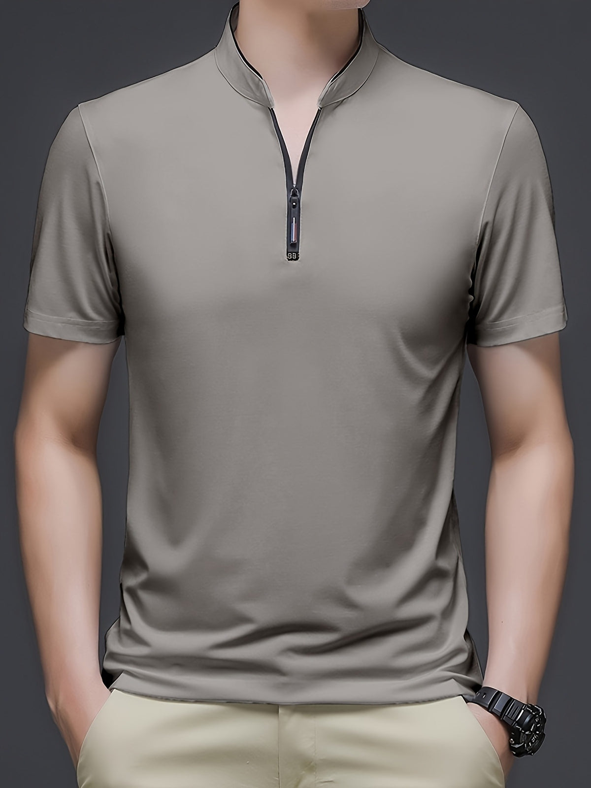 Men's Casual Stand Collar Linen Shirt