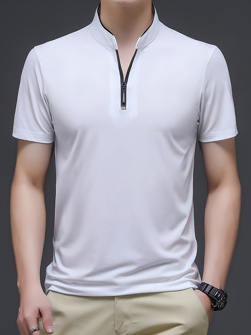 Men's Casual Stand Collar Linen Shirt