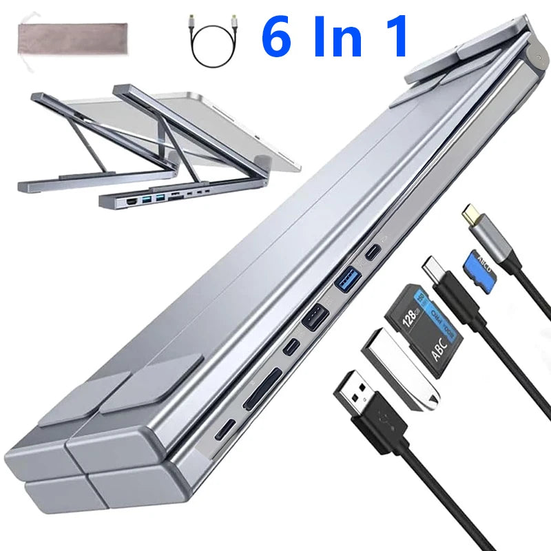8-in-1 USB-C Laptop Stand with Docking Station