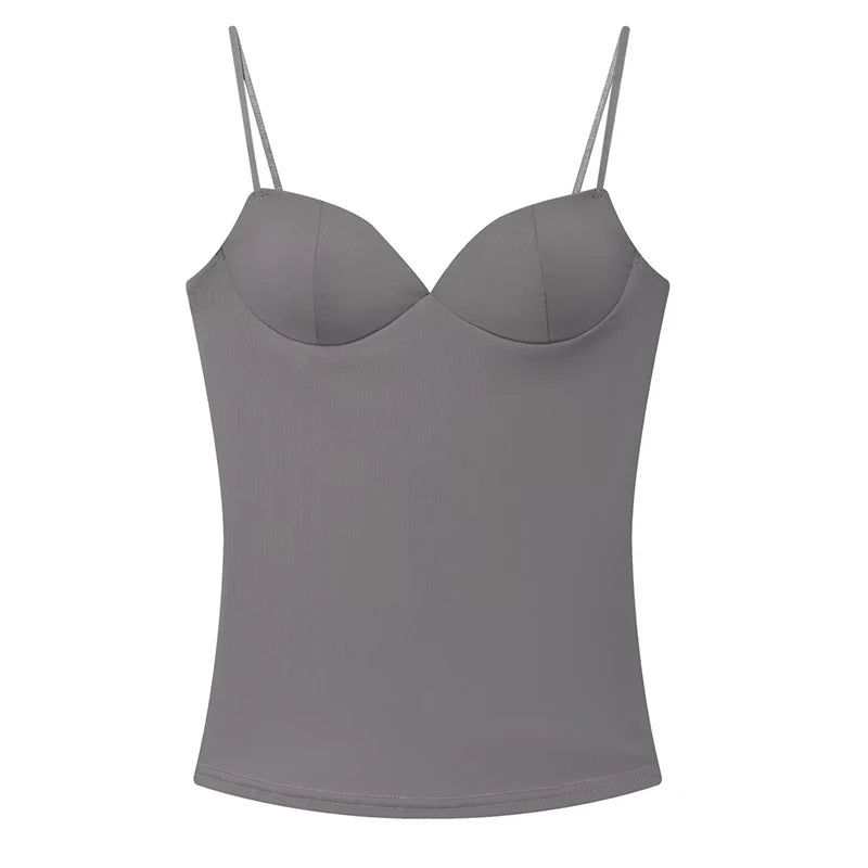 Women's Backless Corset Camisole Crop Top – Solid Colours