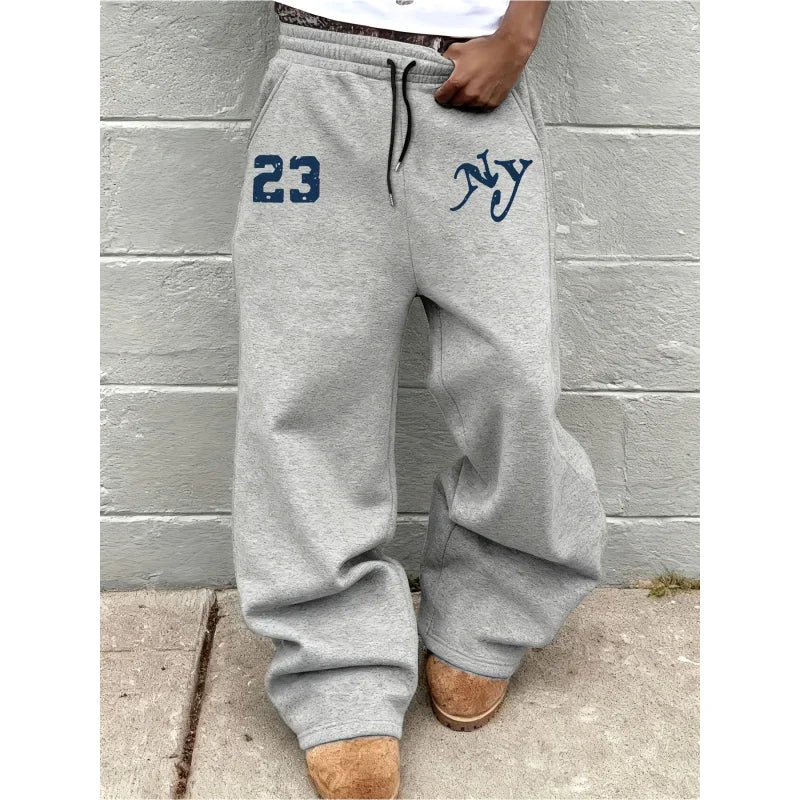 Men's Letter Print Drawstring Jogger Pants