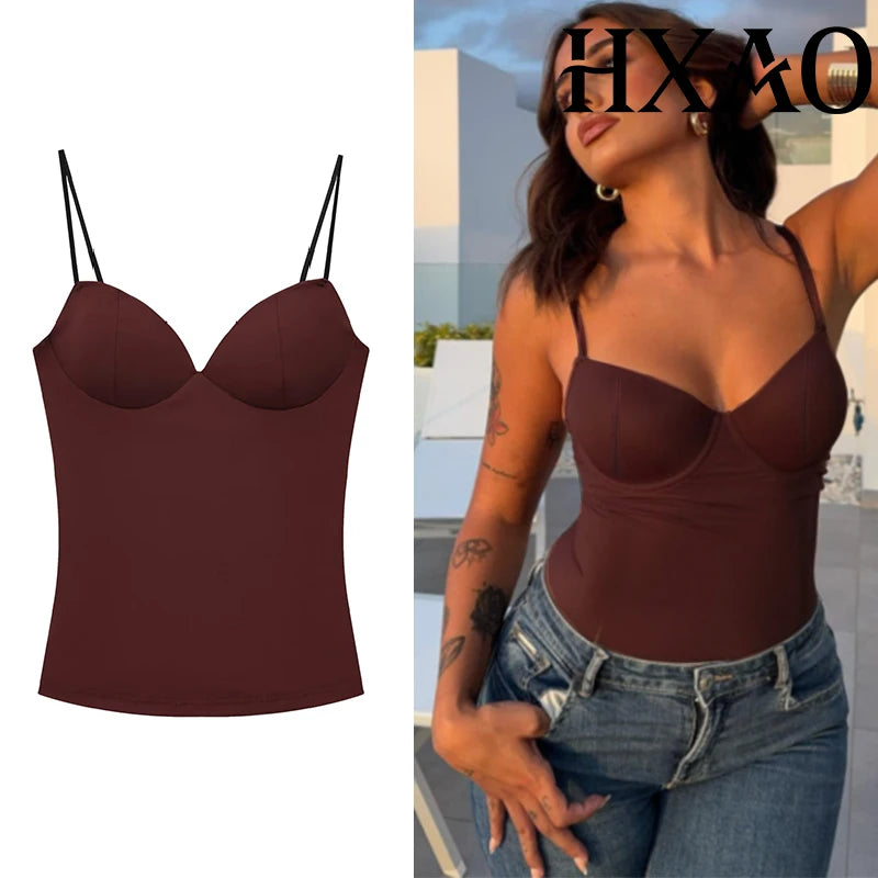 Women's Backless Corset Camisole Crop Top – Solid Colours