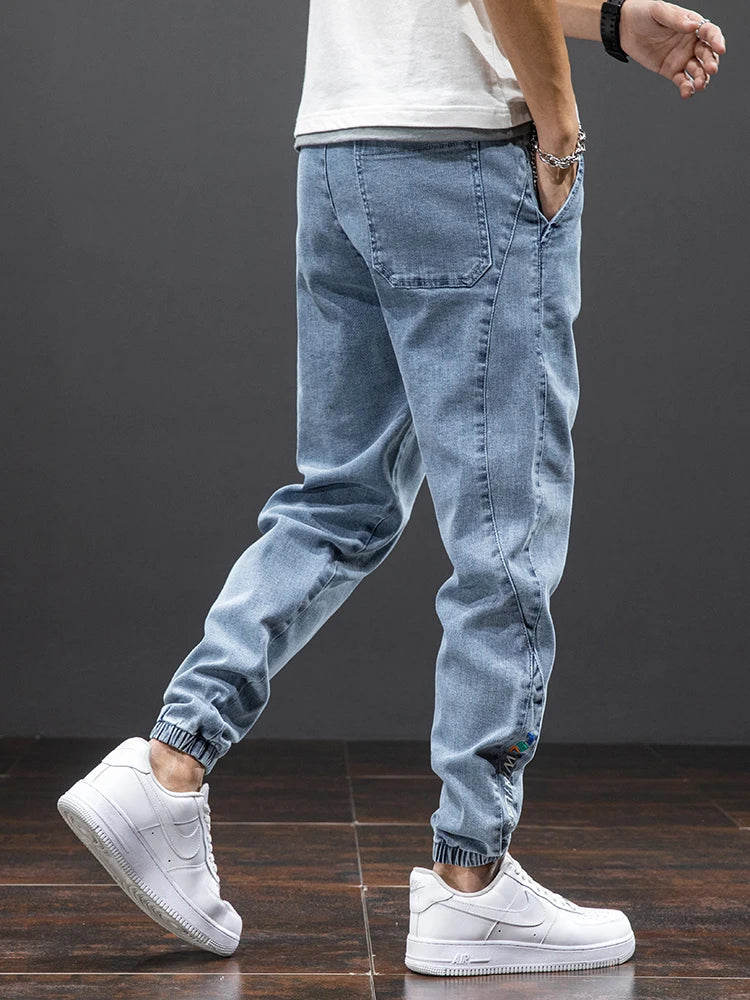 Men's Cargo Denim Jogger Pants – Plus Size