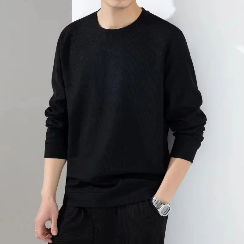 Men's Waffle Knit Long Sleeve T-Shirt
