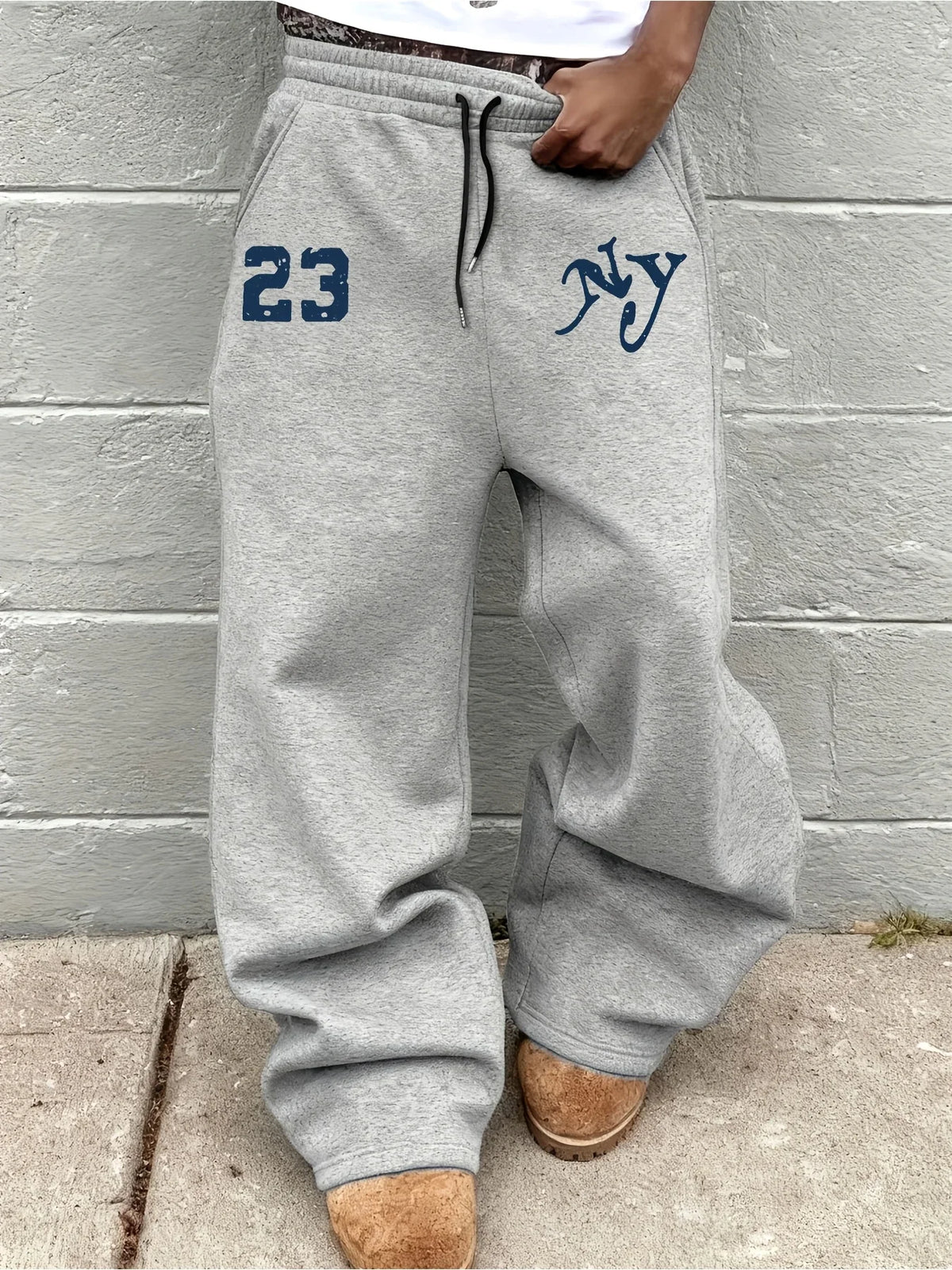 Men's Letter Print Drawstring Jogger Pants