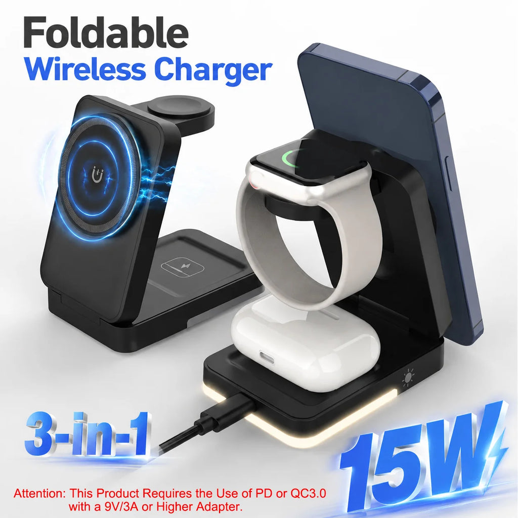 3-in-1 Foldable Wireless Charger 15W