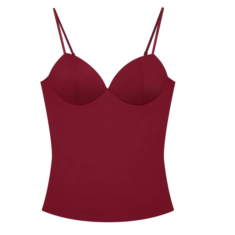 Women's Backless Corset Camisole Crop Top