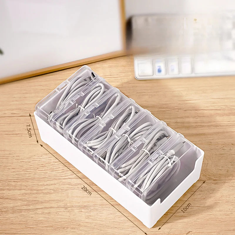 Desktop Cable Organiser Box – 7 Compartments