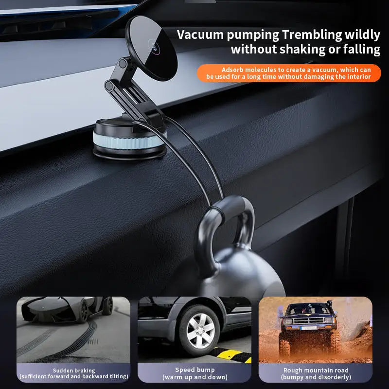 Magnetic Vacuum Car Phone Holder