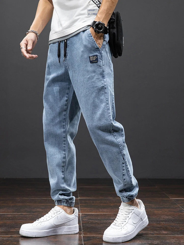 Men's Cargo Denim Jogger Pants – Plus Size