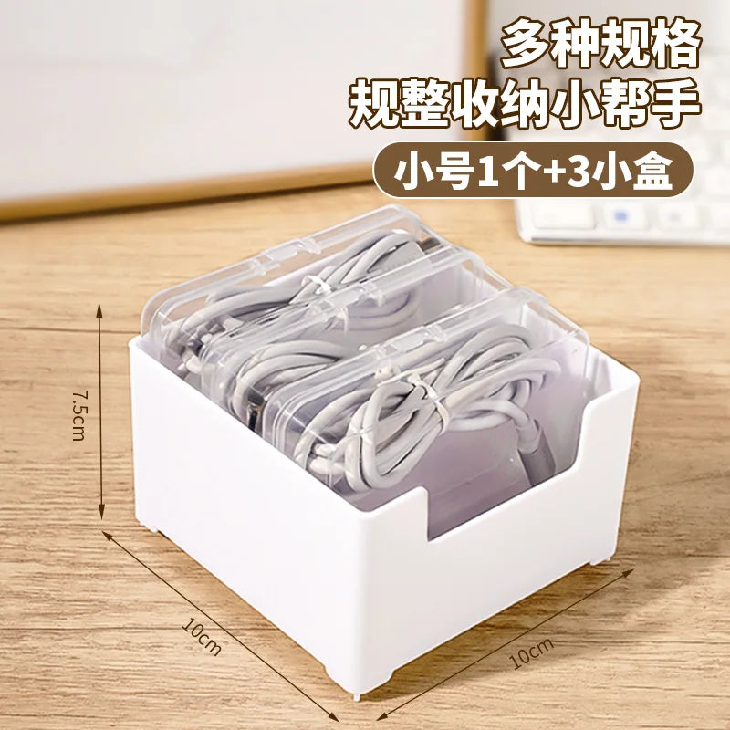 Desktop Cable Organiser Box – 7 Compartments