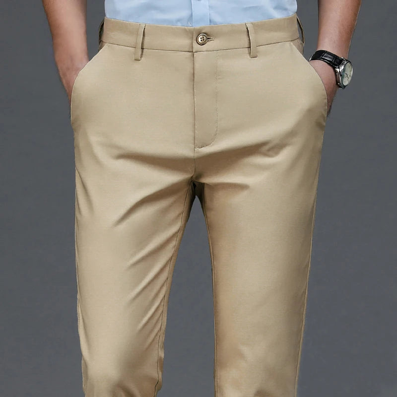 Men's Stretch Smart Casual Trousers – Quick-Dry