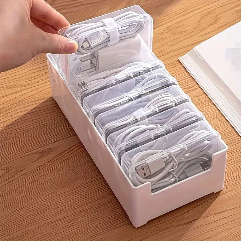 Desktop Cable Organiser Box – 7 Compartments