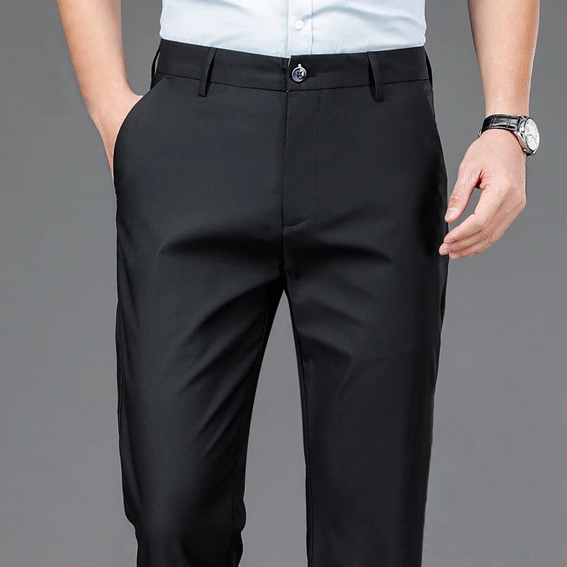 Men's Stretch Smart Casual Trousers – Quick-Dry