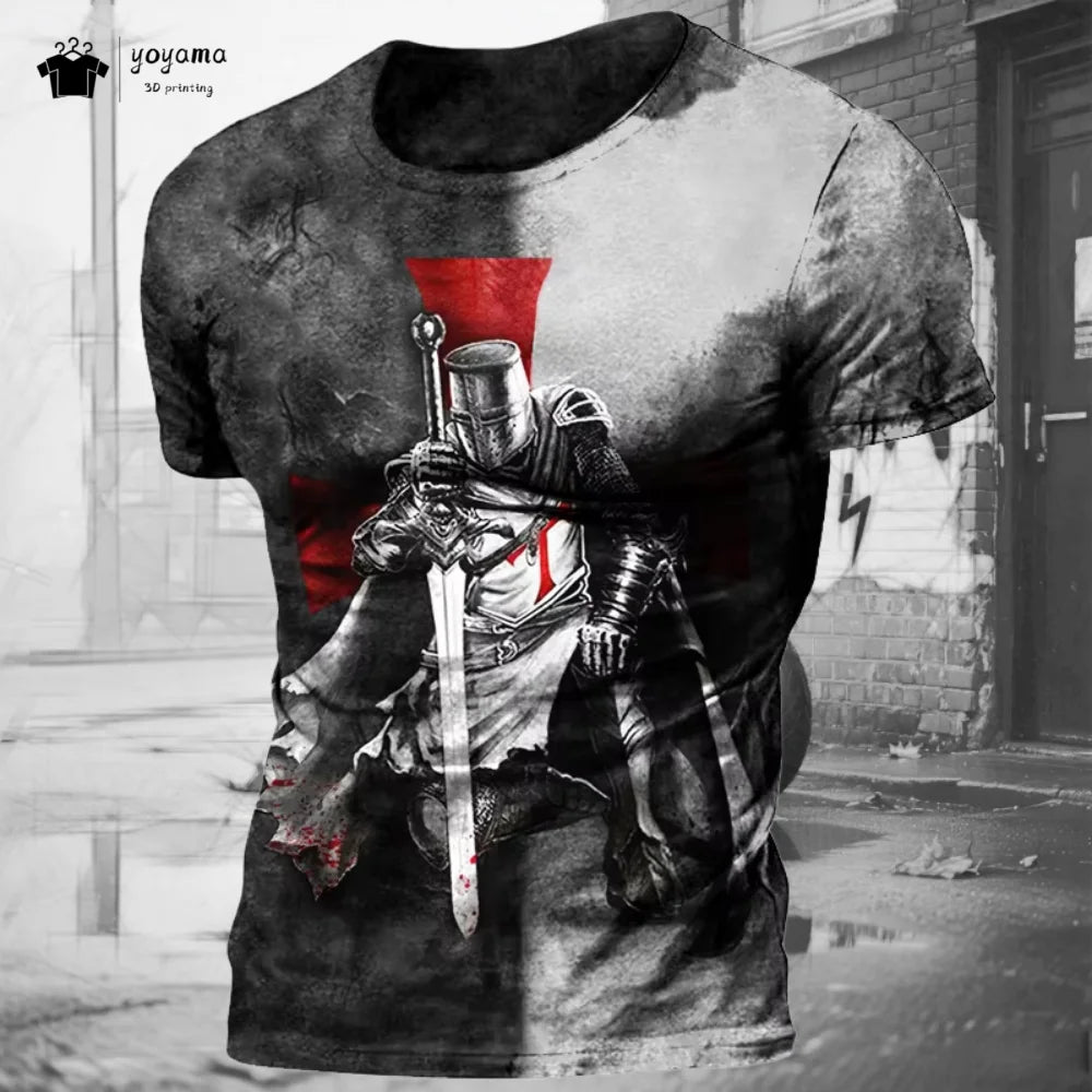 Men's 3D Knights Templar Graphic T-Shirt