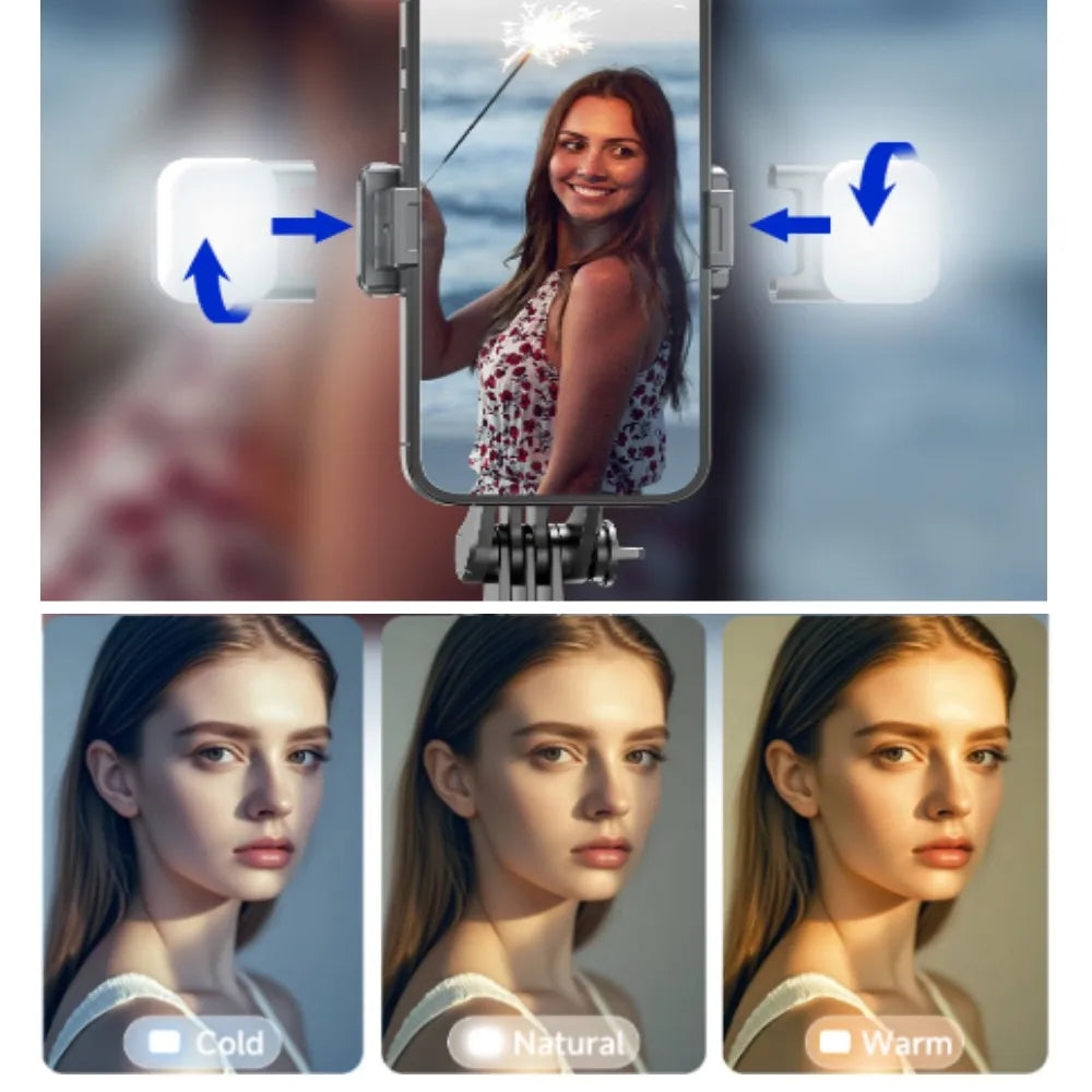 MEUYAG Selfie Stick Tripod with Fill Light & Remote