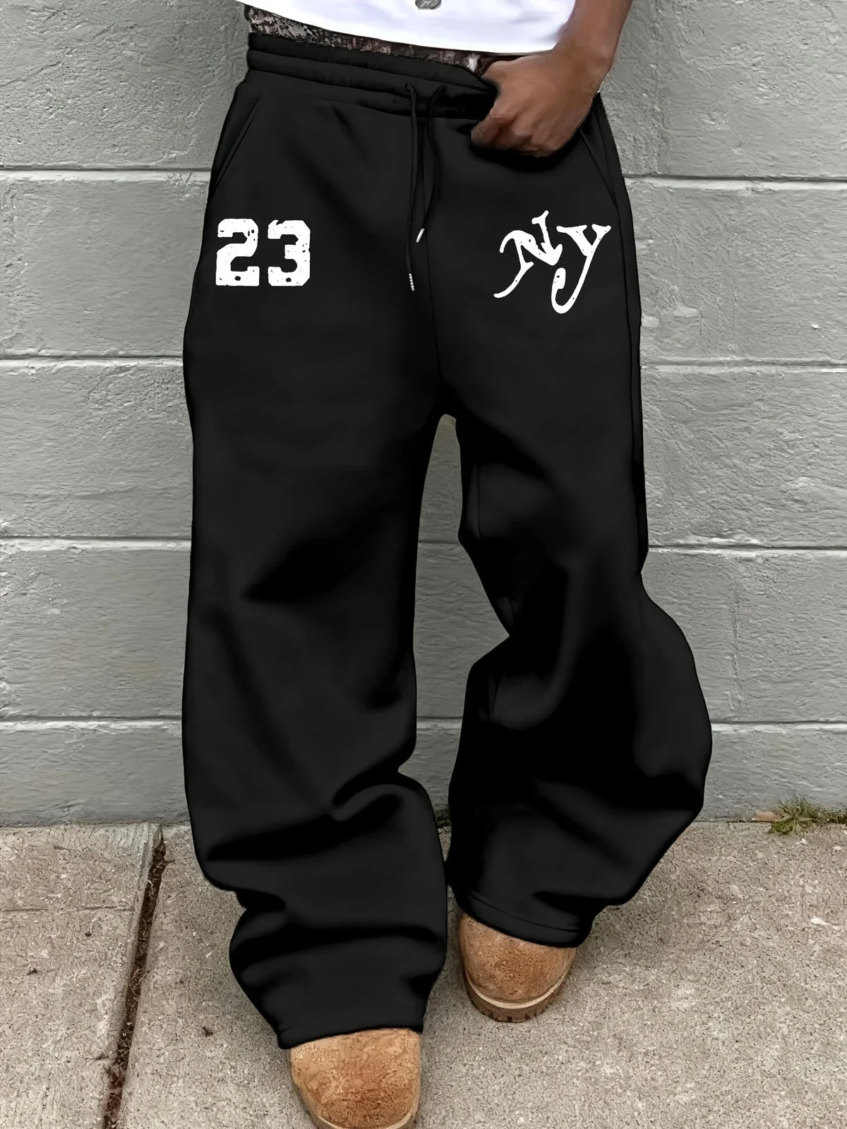 Men's Letter Print Drawstring Jogger Pants