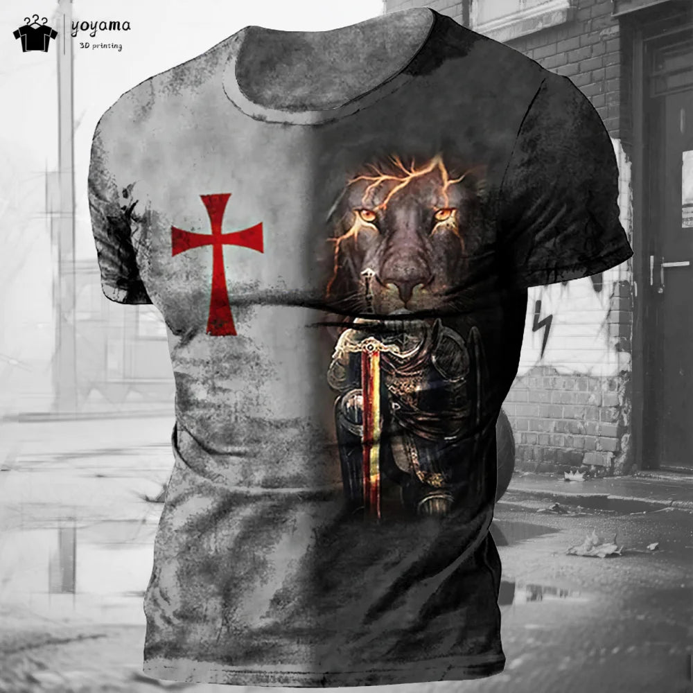Men's 3D Knights Templar Graphic T-Shirt