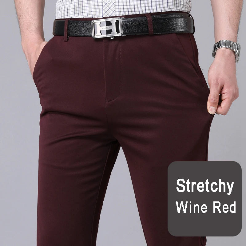 Men's Stretch Smart Casual Trousers – Quick-Dry