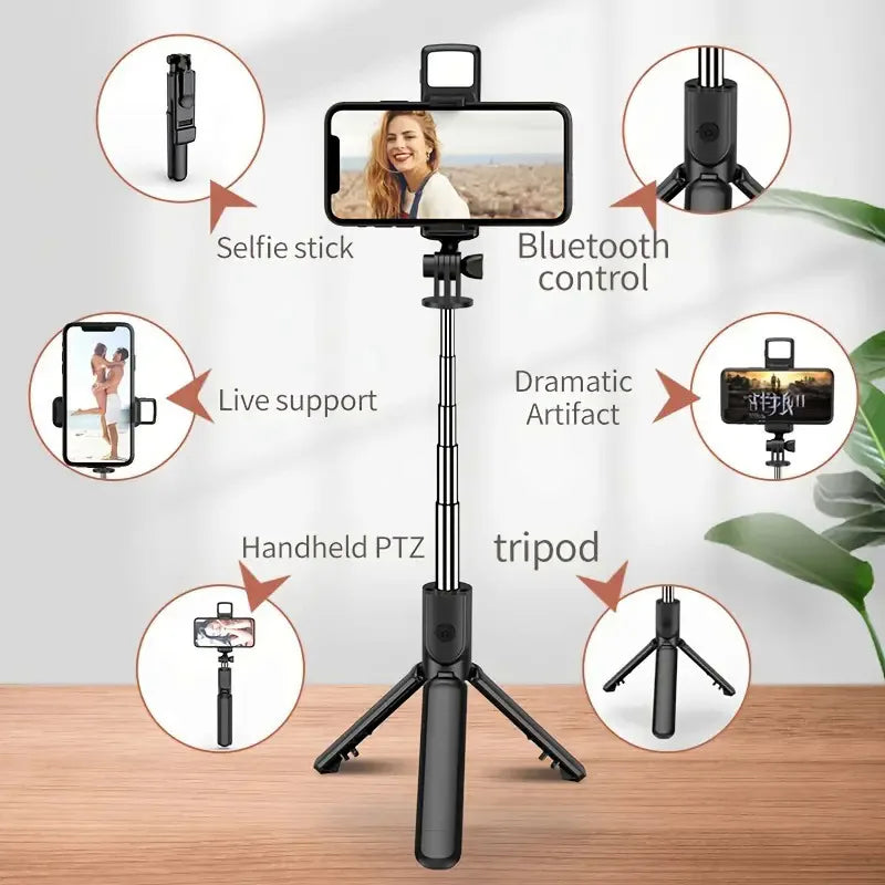 Expandable Selfie Stick Tripod with Bluetooth Remote
