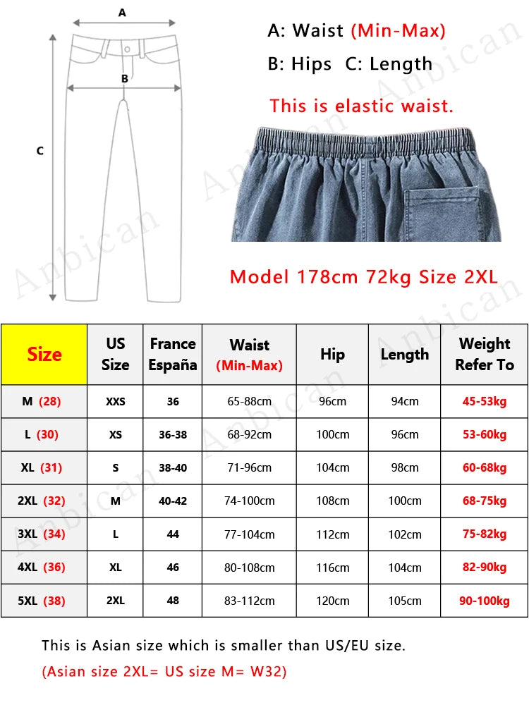 Men's Cargo Denim Jogger Pants – Plus Size