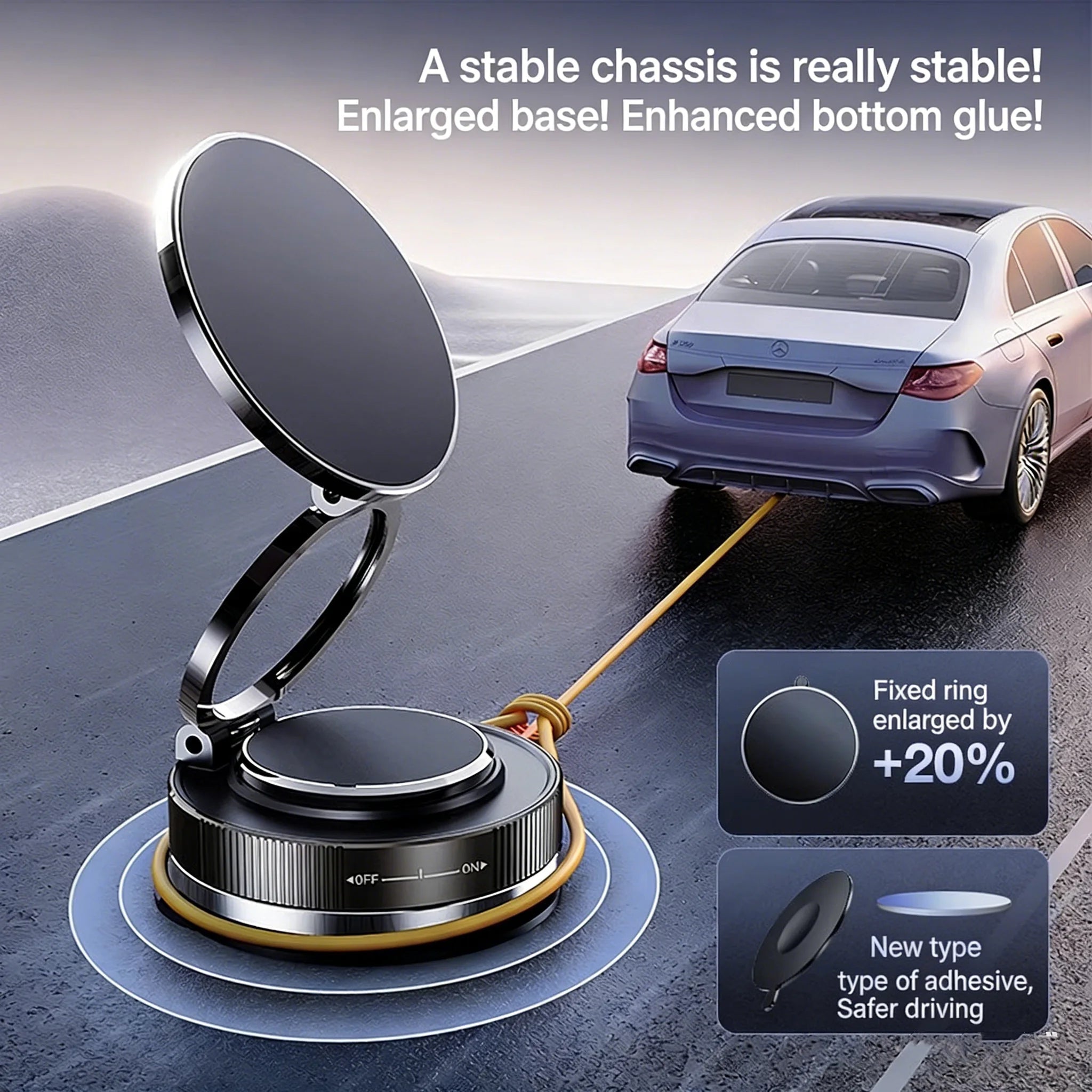360° Magnetic Car Phone Mount with Suction Cup